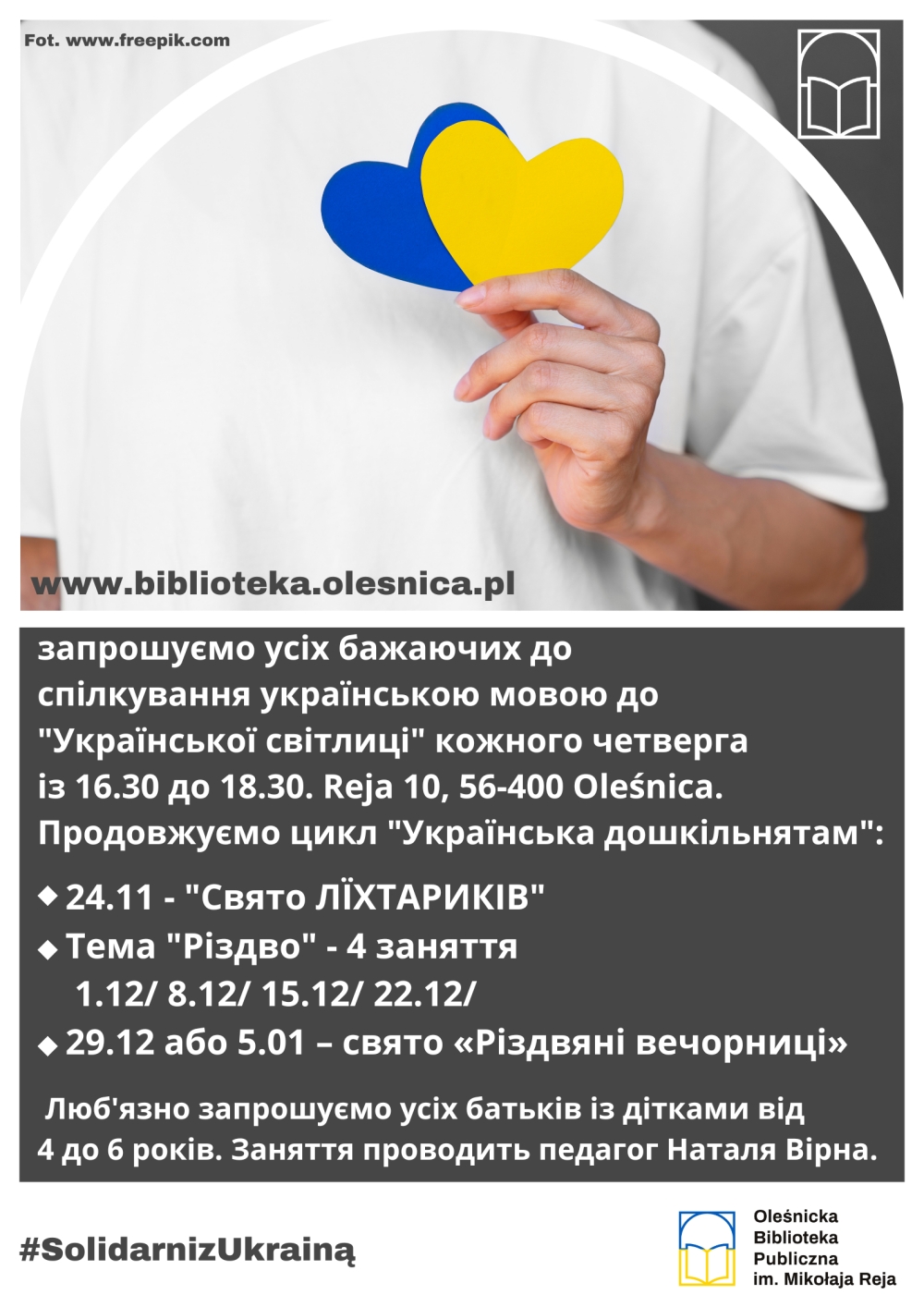 Informacja o czwartkowych spotkaniach w języku ukraińskim